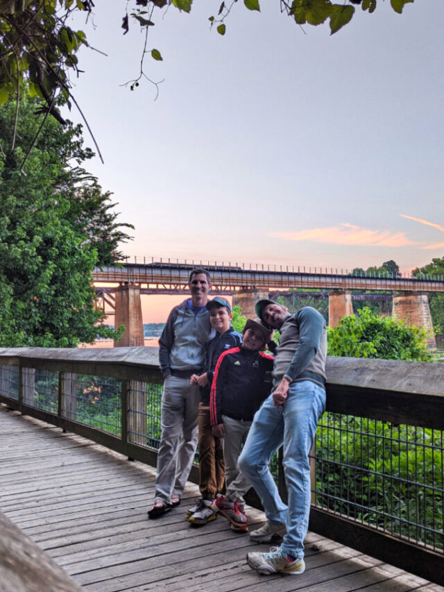 Full Taylor Family at Sunset on the Three Rivers Greenway Boardwalk Congaree River in Columbia South Carolina 2