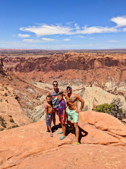Full Taylor Family at Upheaval Dome at Island in the Sky District Canyonlands National Park Utah 2