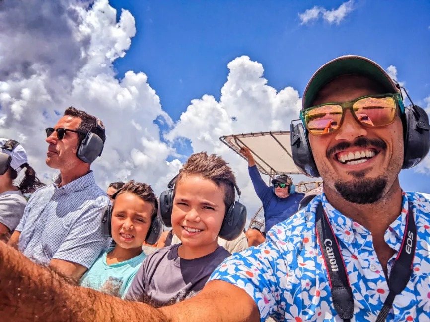 Full Taylor Family at Wootens Airboat Tour Everglades National Park Florida 5