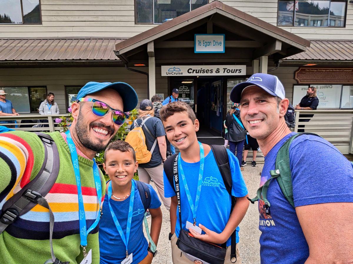 Full Taylor Family embarking on UnCruise Wilderness Legacy Juneau Alaska 1