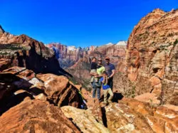 Full Taylor Family hiking Canyon Overlook Trail Zion National Park Utah 6