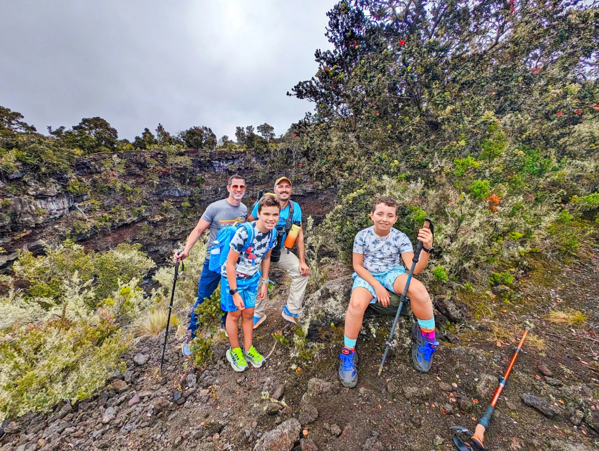 Full Taylor Family hiking at Hualalai Volcano with UnCruise Big Island Hawaii 1