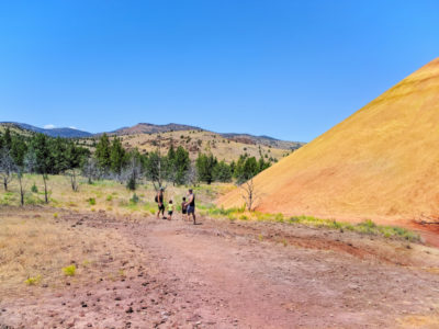 Full Taylor Family hiking at Red Scar Knot at Painted Hills John Day Fossile Beds NM Oregon 3b