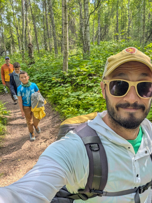 Full Taylor Family hiking at XY Lakes Talkeetna Alaska 1b