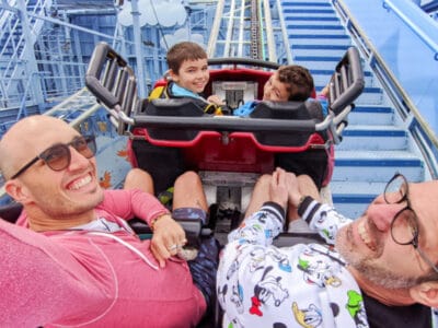 Full Taylor Family on Goofys Sky School California Adventure Disneyland 2020 1