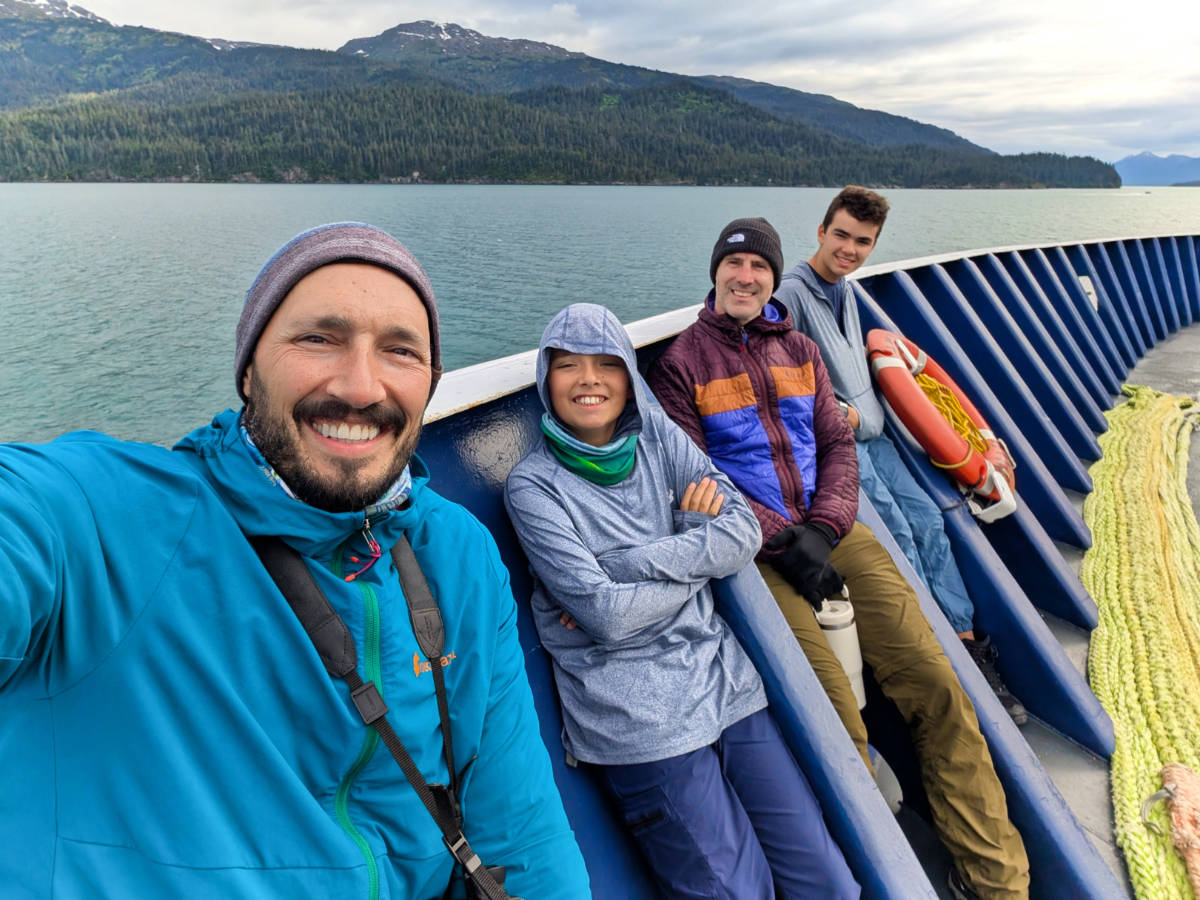 Full Taylor Family on MV Aurora Alaska Marine Highway from Whittier to Valdez Alaska