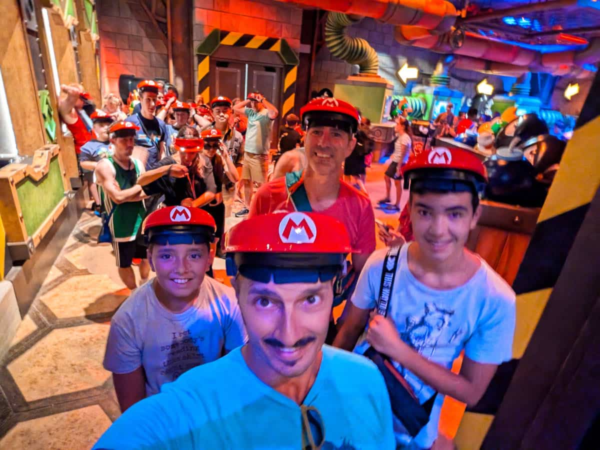 Full Taylor Family on Mario Kart Bowsers Challenge at Super Nintendo World in Epic Universe Universal Orlando