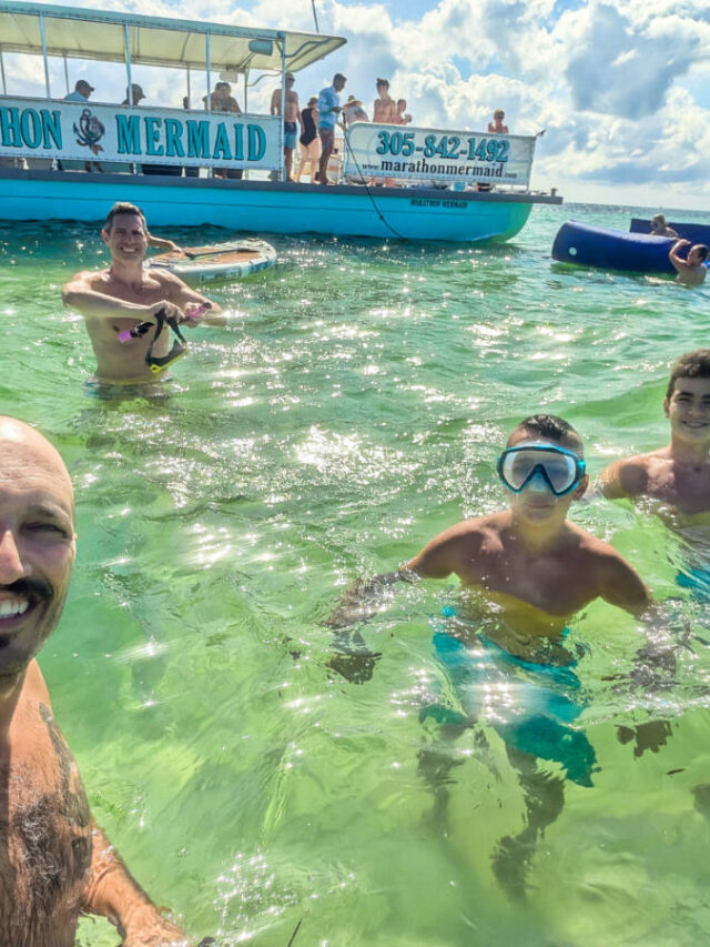 Full Taylor Family on Sandbar Tour with Marathon Mermaid Cruises Florida Keys 1