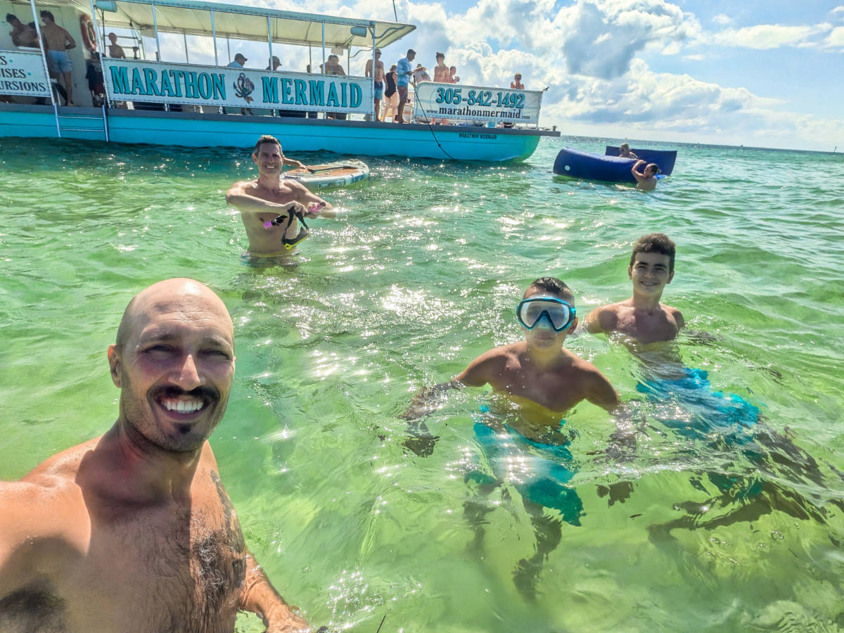 Full Taylor Family on Sandbar Tour with Marathon Mermaid Cruises Florida Keys 1
