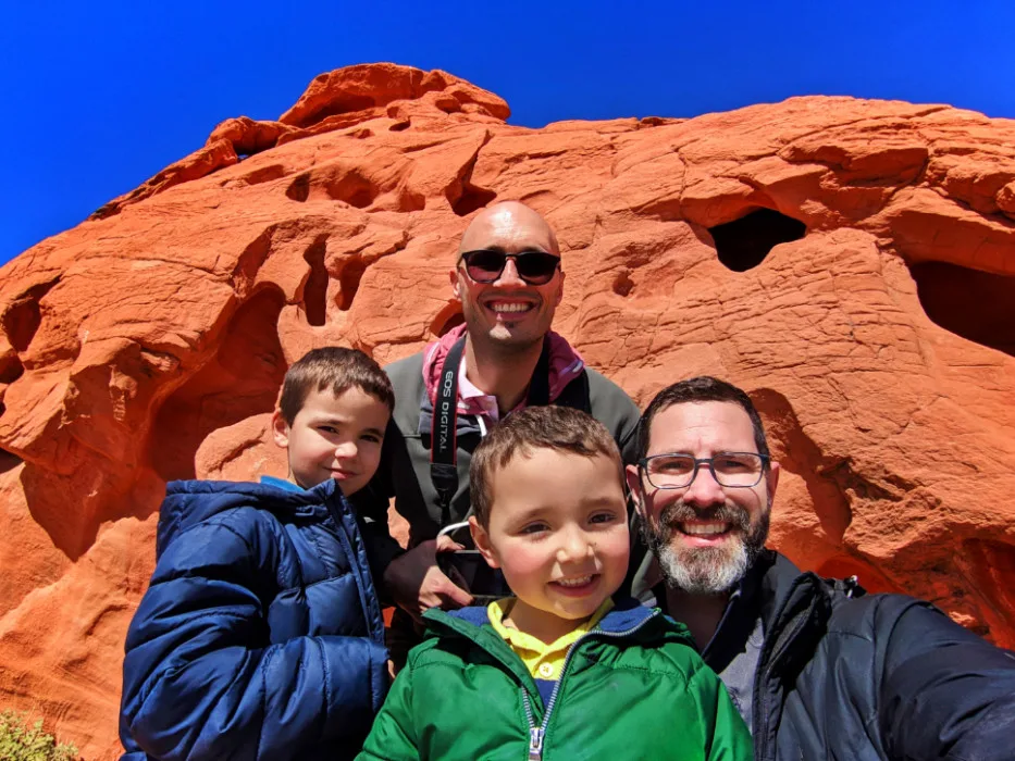 Full Taylor Family on Sandstone at Valley of Fire State Park Utah 1