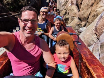 Full Taylor Family on Seven Dwarfs Mine Train Fantasyland Magic Kingdom Disney World Florida 1