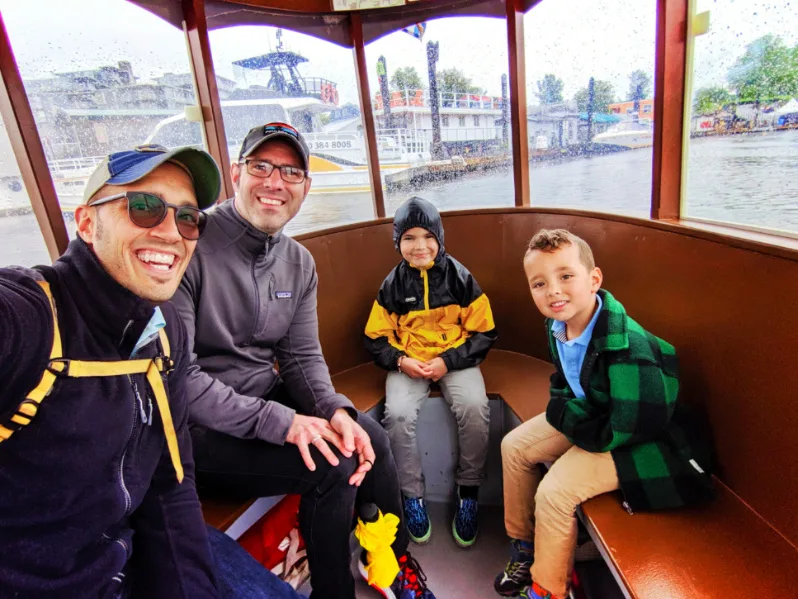 Full Taylor Family on Victoria Harbour Ferry water taxi Victoria BC 2