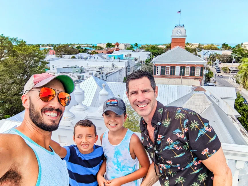 Full Taylor Family on Widows Walk at Amsterdam Curry Mansion Historic Key West Florida Keys 2