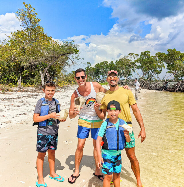 Full Taylor Family with Giant Conch in 10 Thousand Islands Everglades National Park Florida 2