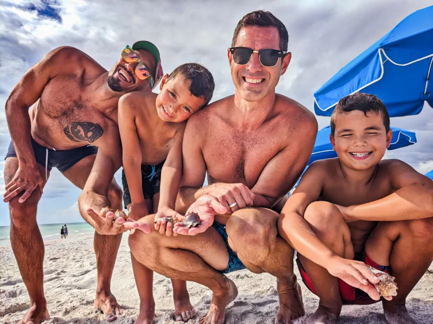 Full Taylor Family with Shells on Beach at Marco Island Gulf Coast Florida 2