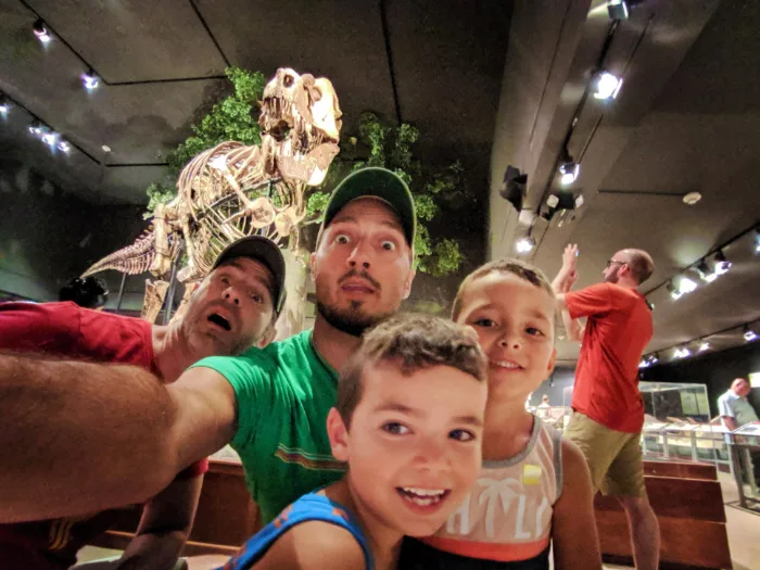 Full Taylor Family with TRex fossils at Museum of the Rockies in Bozeman Montana 4