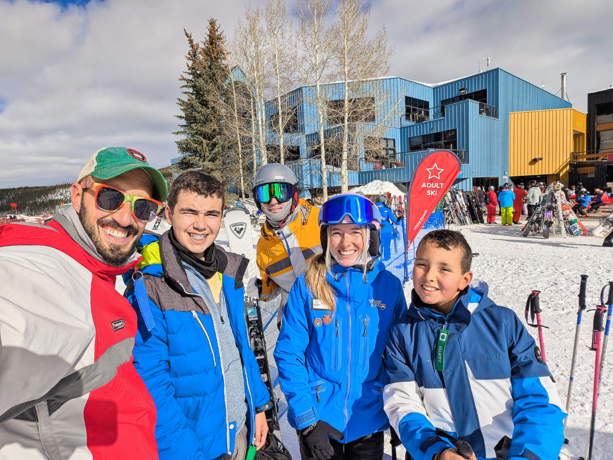 Full Taylor Family with instructor at Winter Park Resort Ski School Colorado 1