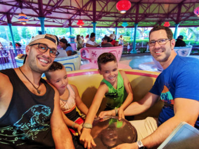 Full Taylor family Mad Tea Party teacups Fantasyland Magic Kingdom Disney World Florida 1