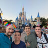 Full Taylor family with Mickey Ears at Cinderella Castle in Magic Kingdom Walt Disney World Orlando 3