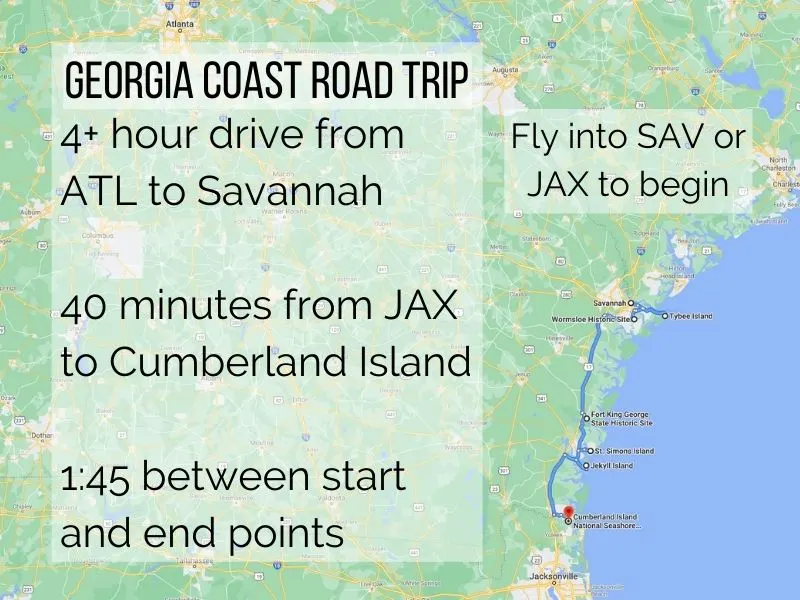 This Georgia Coast road trip plan is perfect for enjoying Coastal Georgia beaches, historic sites and great food. Drive from Atlanta to Savannah or cross the Florida-Georgia line for this fun and beautiful road trip route.