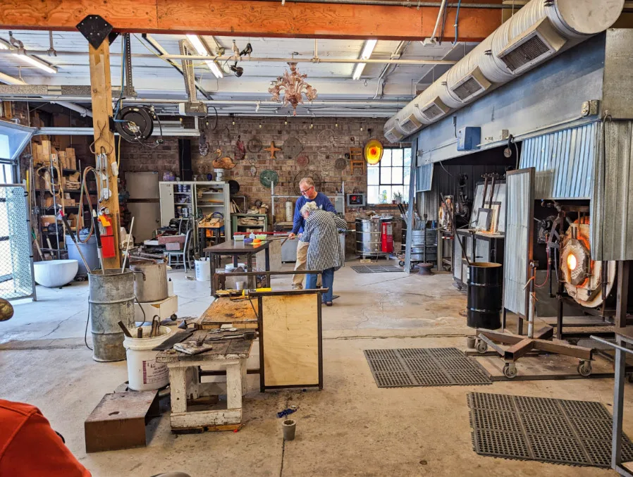 Glass Blowing Class at Popelka Trenchard Glass Studio Sturgeon Bay Door County Wisconsin 1