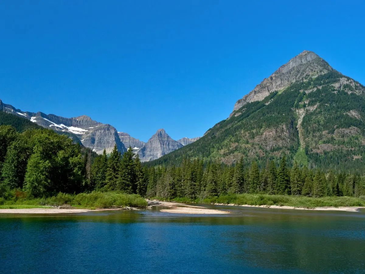 Goat Haunt in Glacier National Park from Waterton Lake