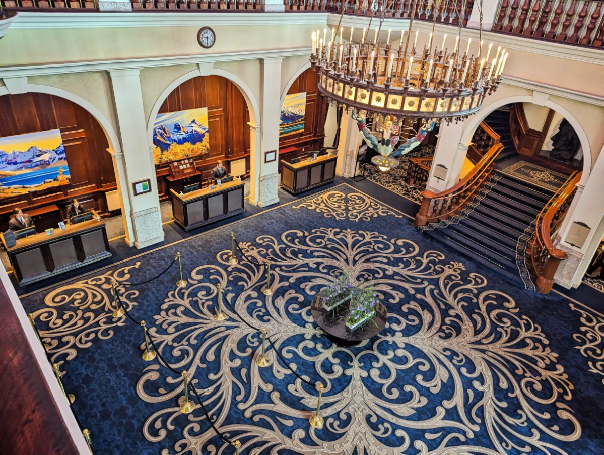 Grand Lobby of Fairmont Chateau Lake Louise Banff Alberta 1