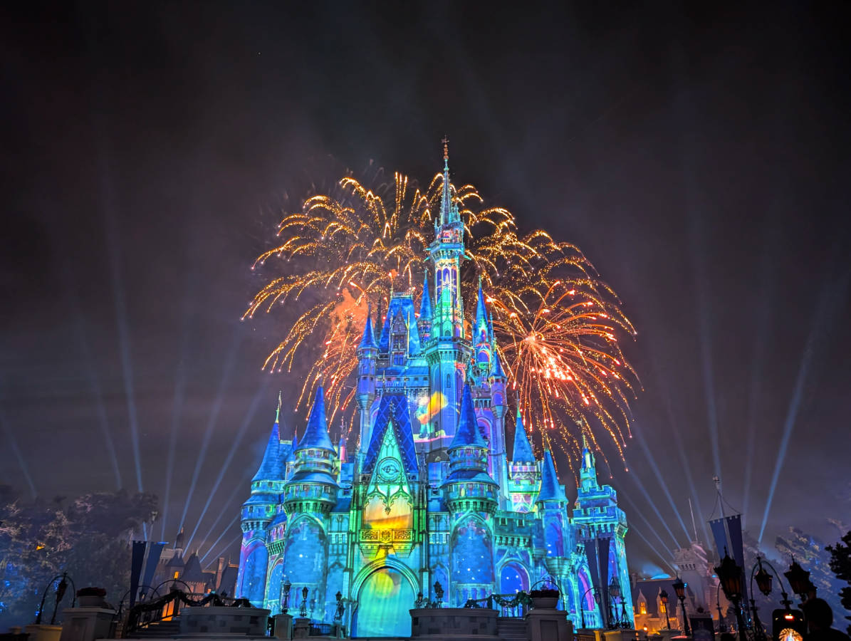 Happily Ever After Fireworks at Castle at Night in Magic Kingdom Walt Disney World Orlando 6