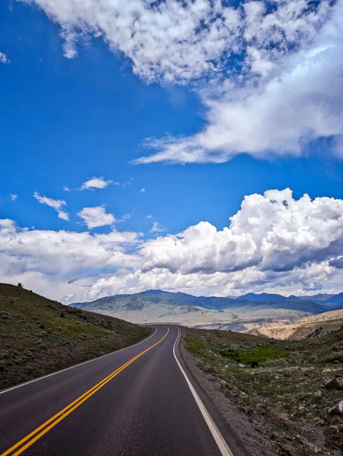 Highway at Mammoth in Yellowstone National Park Wyoming 2