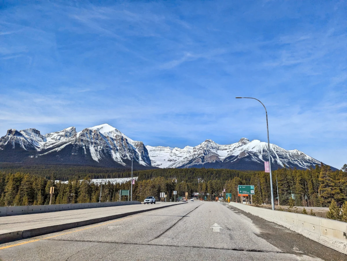 Highway through Banff National Park Alberta 1