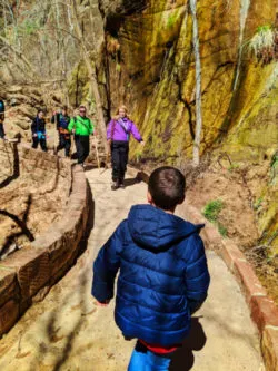 Hikers The Narrows on Riverwalk Trail Zion National Park Utah 4