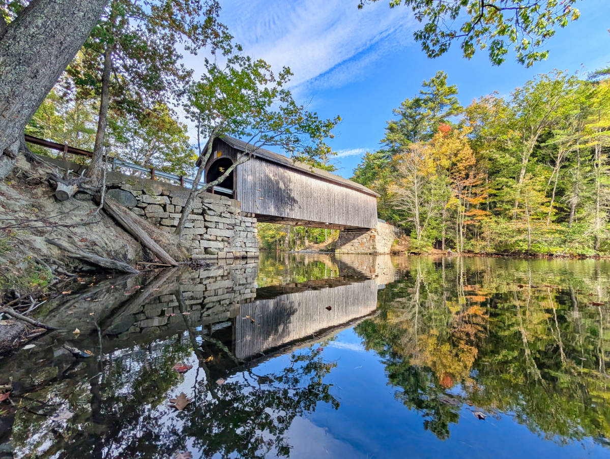 Historic Babbs Covered Bridge in Gorham Maine