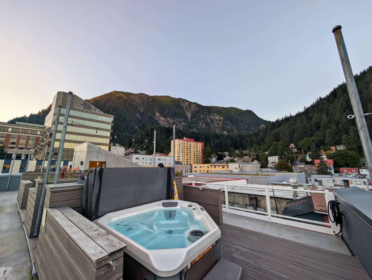 Hot Tub on Rooftop Deck at Silverbow Inn downtown Juneau Alaska 3