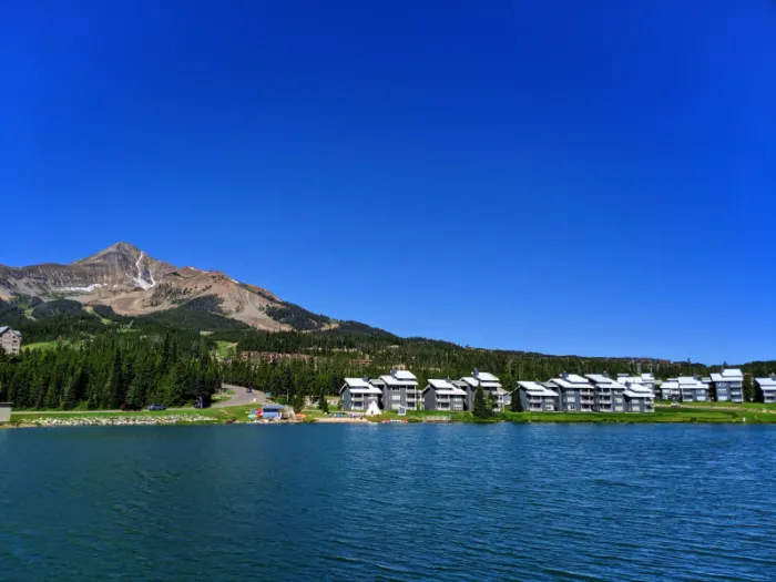 Hotel Condos in front of Lone Mountain Big Sky Resort Montana 1