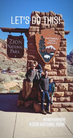 Taylor Family Zion National Park Instagram Story