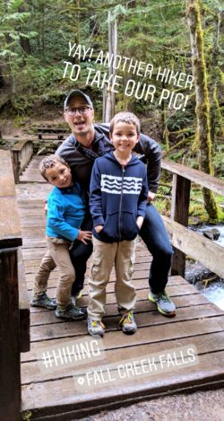 Taylor family hiking Fall Creek Falls IG story
