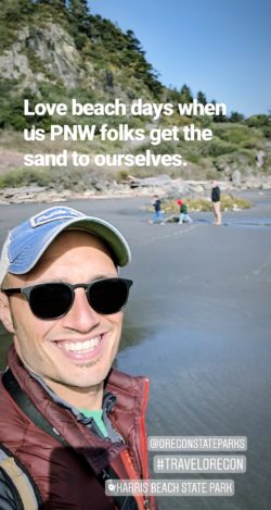 Taylor Family at Harris Beach State Park IG story