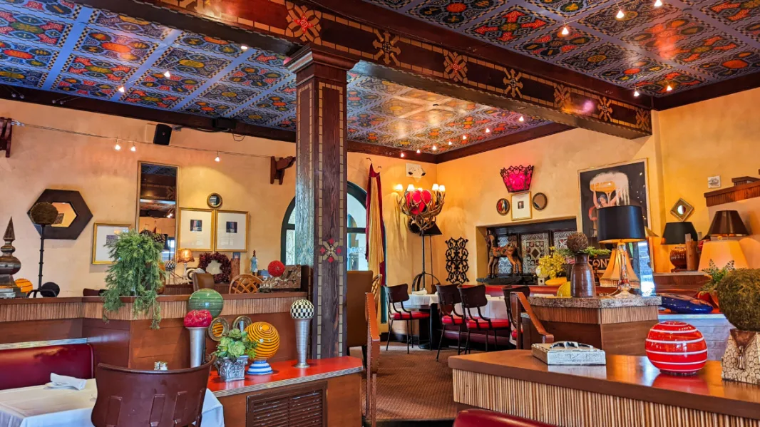 Interior of Prado Restaurant with Chipultipec Fountain in Balboa Park San Diego 1