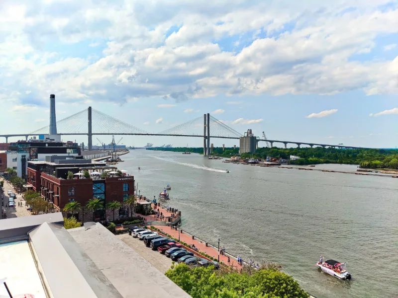 JW Marriott from Rooftop Bar in Riverside District Savannah Georgia 1