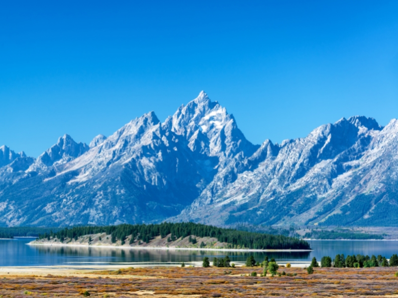 Jackson Lake Grand Tetons from Rockefeller Parkway Scenic Drive (1)