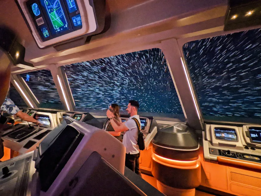 Jump to Lightspeed on Command Bridge on Halcyon Spaceship Star Wars Galactic Starcruiser Walt Disney World 3