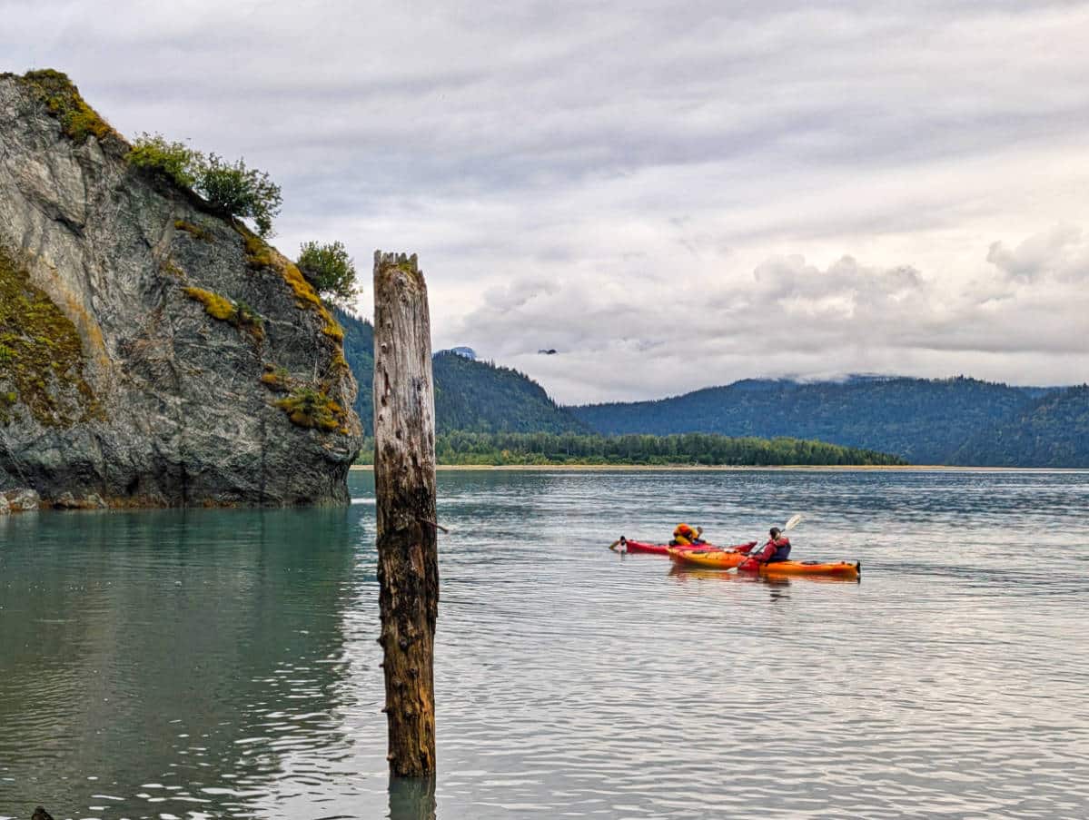 Kayakers in Halibut Cove in Kachemak Bay State Park Homer Alaska 1