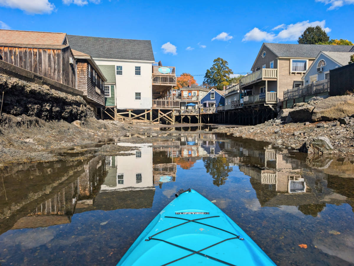 Kayaking at Low Tide in Kennebunkport Maine