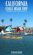 Kayaking in Oceanside Harbor is a nice break from the busy California vacation. Complete plan for a California coast road trip. #kayaking #California