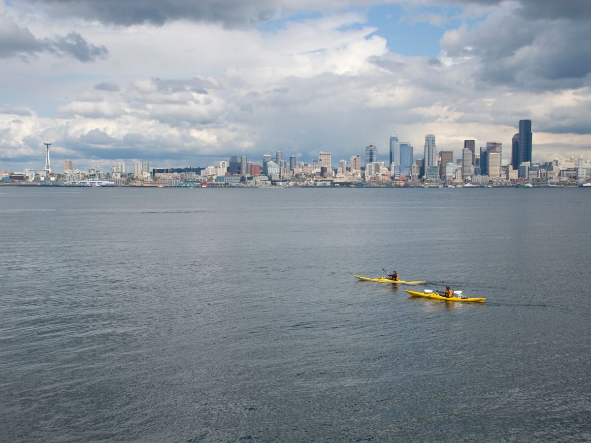 Kayaking on Elliott Bay in Seattle