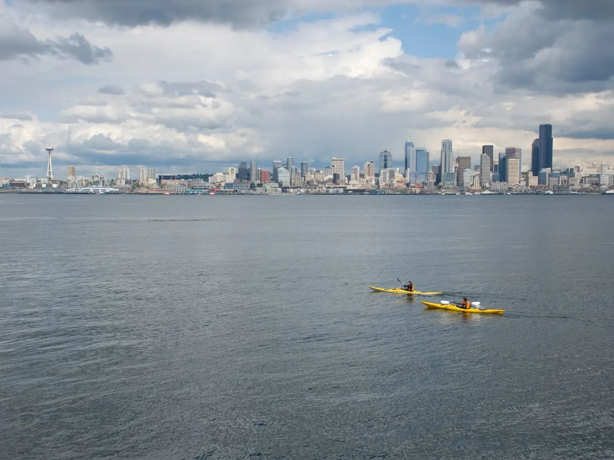 Kayaking on Elliott Bay in Seattle