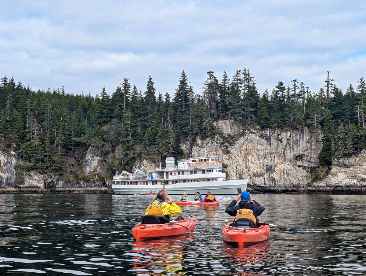 Kayaking with Mist Cove ship with the Boat Company in Nelson Bay Southeast Alaska 2
