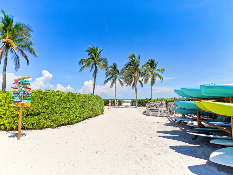 Kayaks and Beach path at Sundial Beach Resort Sanibel Island Fort Myers Florida 1