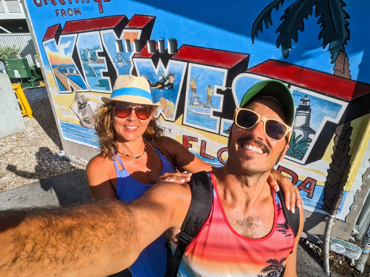 Kelly and Rob Taylor at Key West Mural Historic Seaport Key West Florida Keys 1