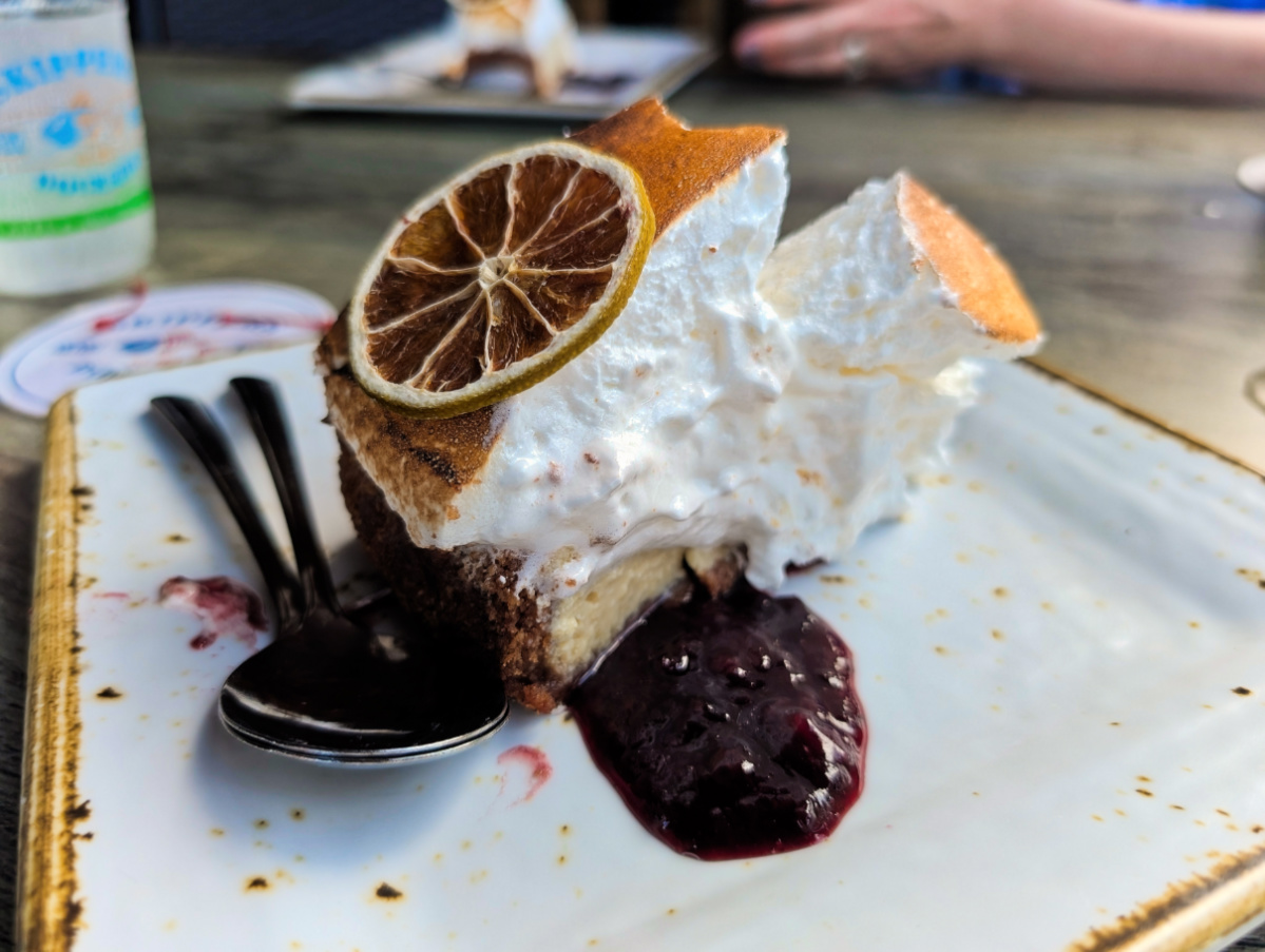 Key Lime Pie at Skippers Dockside Restaurant Key Largo Florida Keys 1